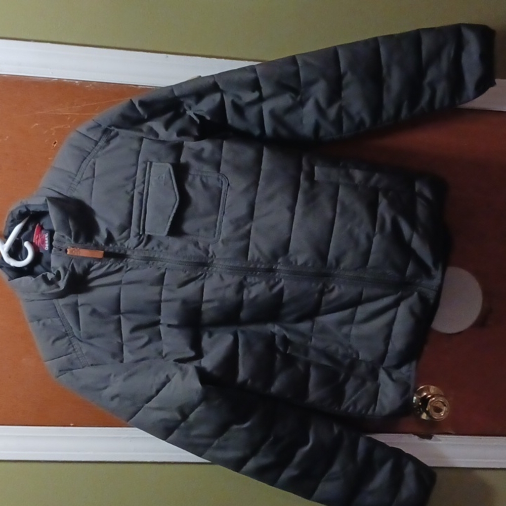 Gerry Men's med Green jacket pockets inside and outside zipper 💯 polyester